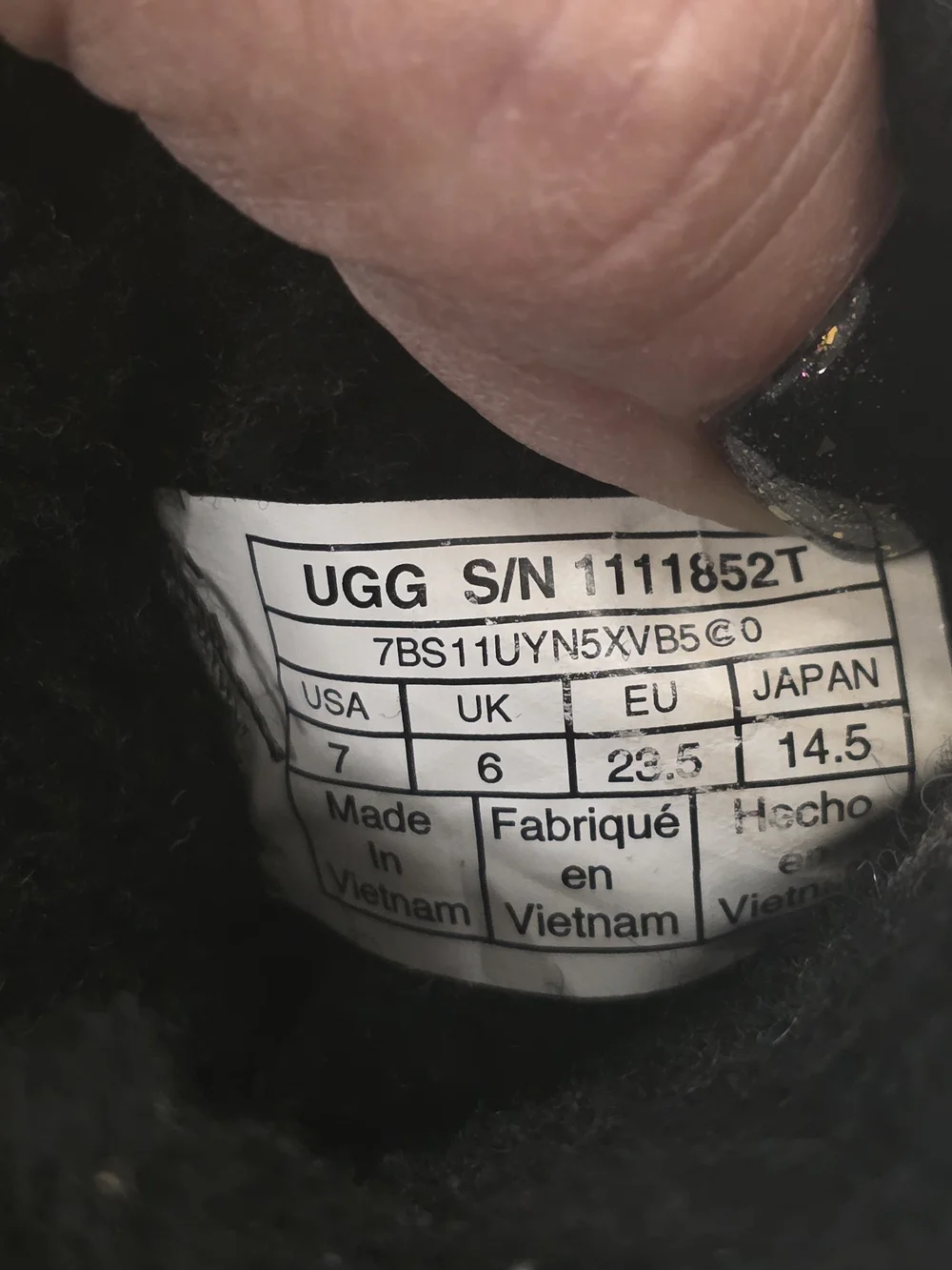 UGG Classic Short II Glitter Black Boots Kids Size 7